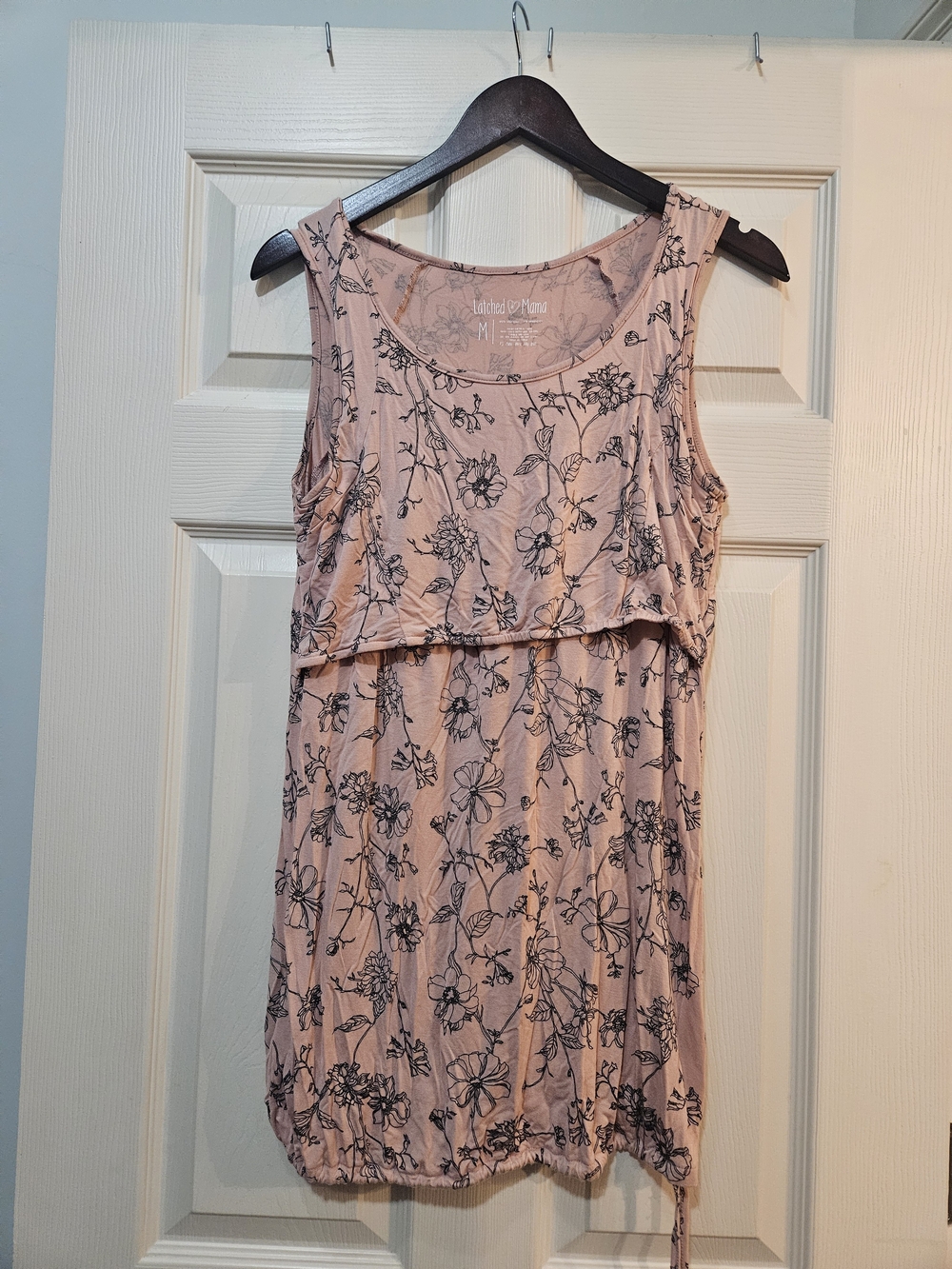 Latched Mama Pink Floral Sleeveless Nursing Tank